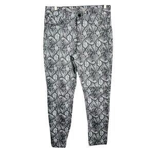 Seven7 Gray Snakeskin Printed High Waisted Stretch Skinny Jeans 16 Plus Size